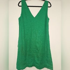 J Crew Kelly Green Sleeveless Washable Linen Dress NWT